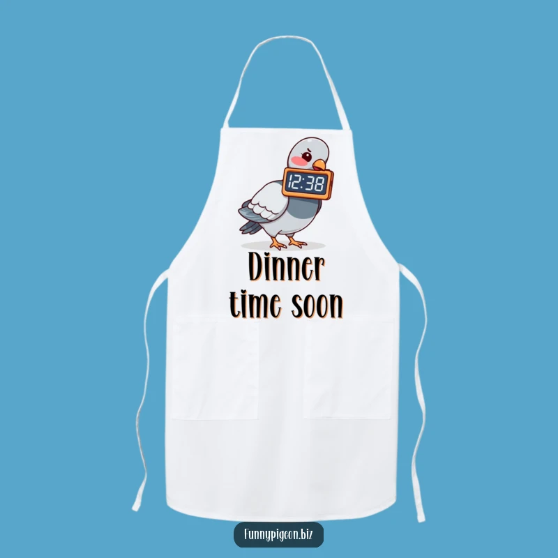 Funny Pigeon Clock Pecking Apron - Hilarious Kitchen Time Fun