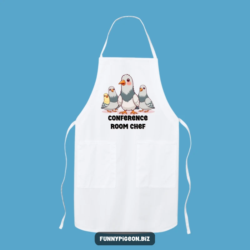 Funny Pigeon Conference Call Apron - Hilarious Pigeon Project Management