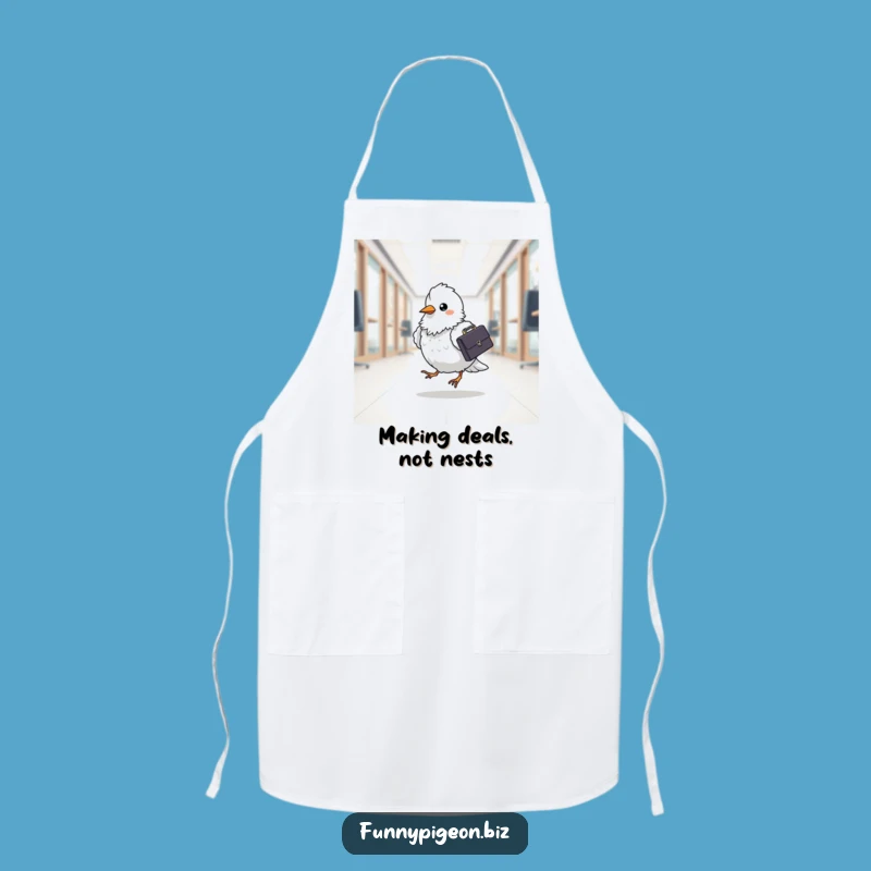 Funny Pigeon Chef Apron - Hilarious Briefcase Bird Cooking Gift