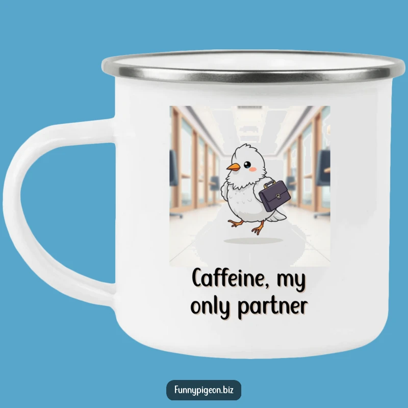 Funny Pigeon Campfire Mug - Hilarious Briefcase Bird Outdoor Gift