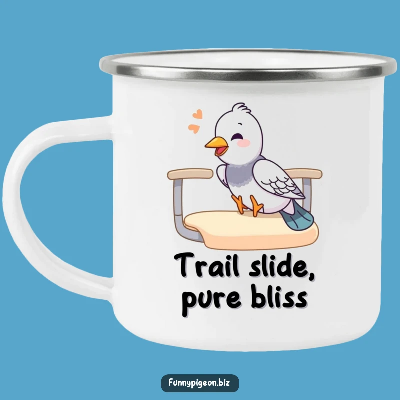 Funny Pigeon Sliding Camping Mug - Durable & Fun Office Escape Gift