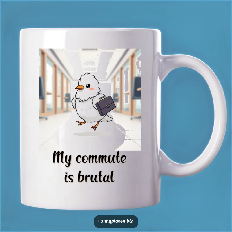Funny Office Pigeon Mug - Hilarious Executive Bird with Briefcase Gift
