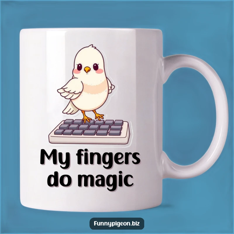 Funny Pigeon Keyboard Master Mug: The Perfect Gift for Tech-Savvy Bird Lovers!
