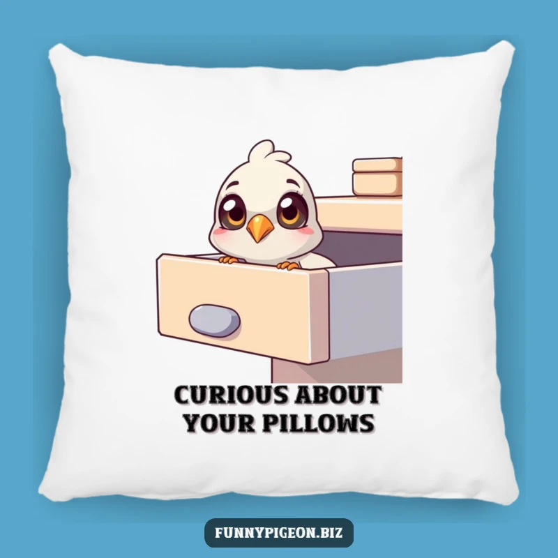 Funny Pigeon Curious Pillow - Soft & Comfy Peek-a-Boo Accent Gift