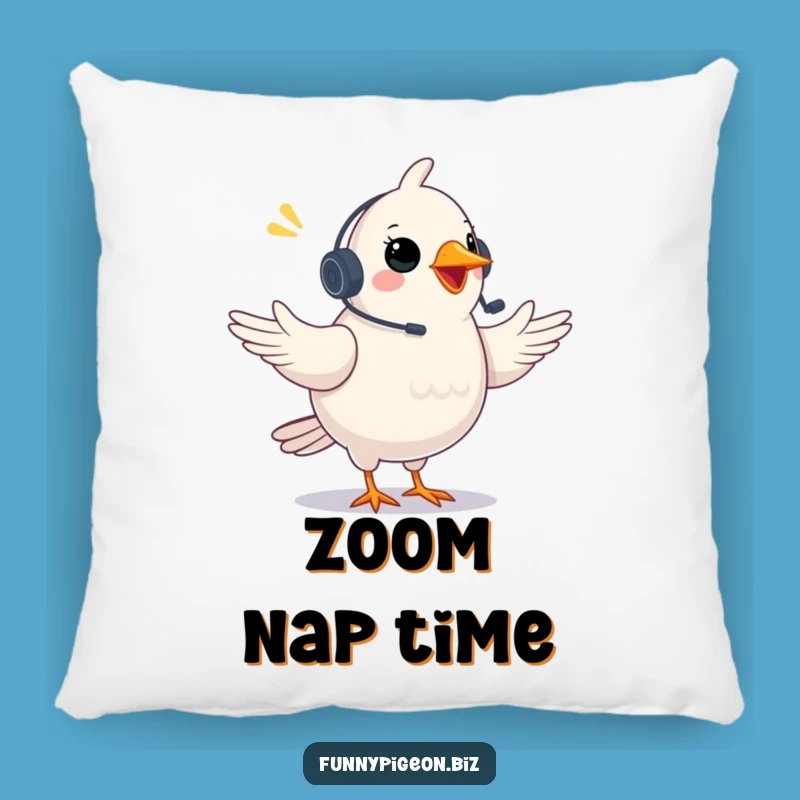 Funny Pigeon Video Conference Pillow: Cozy Comfort & Virtual Humor!