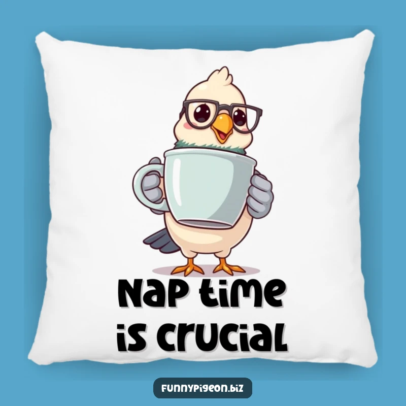 Funny Pigeon Coffee Pillow - Comfy Spectacled Bird Cushion Gift