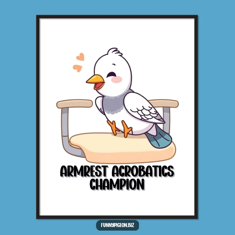 Funny Pigeon Sliding Digital Art - Instant Office Fun Print, Quirky Gift