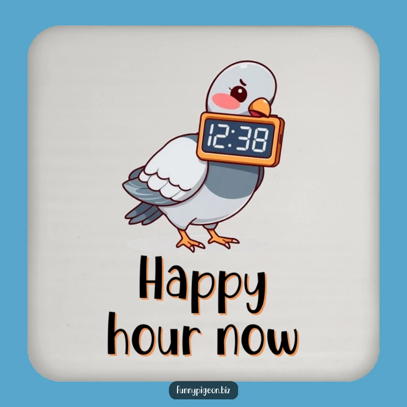 Funny Pigeon Clock Pecking Coaster - Hilarious Drink Protection