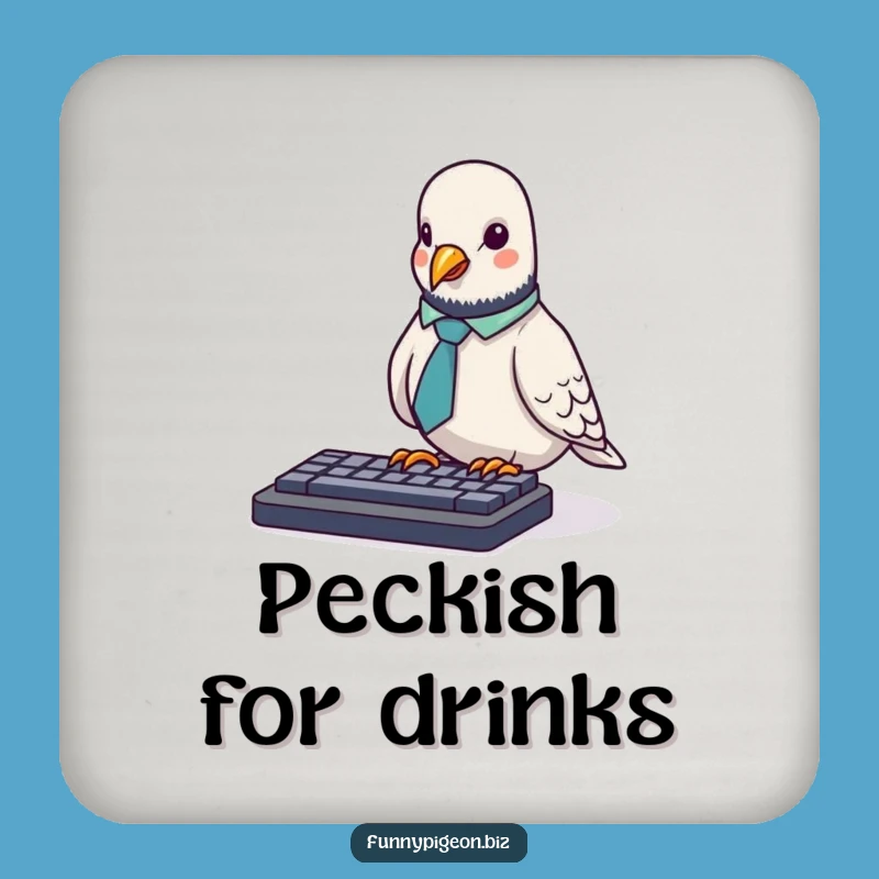 Funny Pigeon Office Coaster: Protect Surfaces with Keyboard Humor!