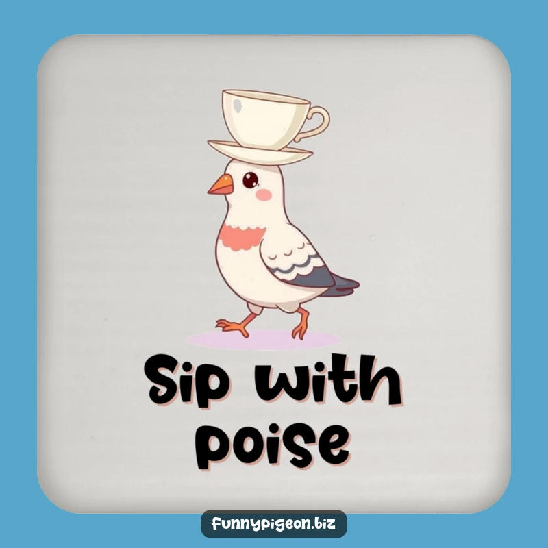 Funny Pigeon Teacup Balance Coaster - Hilarious Drink Protection