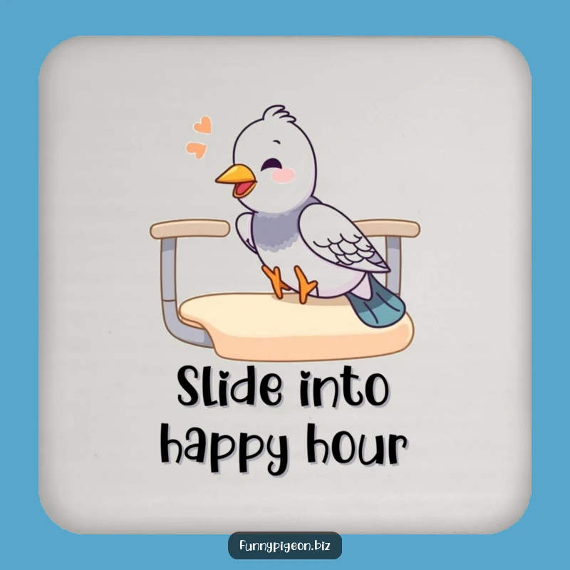 Funny Pigeon Sliding Coaster Set - Protect Surfaces with Office Fun Gift