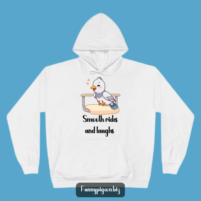 Cozy Funny Pigeon Sliding Hoodie - Warm & Playful Office Fun Gift