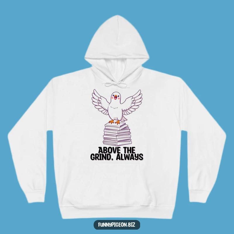 Cozy Funny Pigeon Soaring Hoodie - Warm & Humorous Office Escape Gift