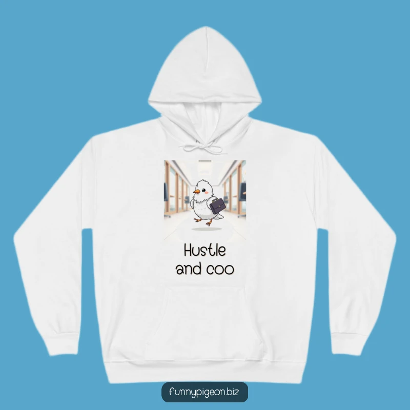 Funny Pigeon Executive Hoodie - Cozy Briefcase Bird Sweatshirt Gift