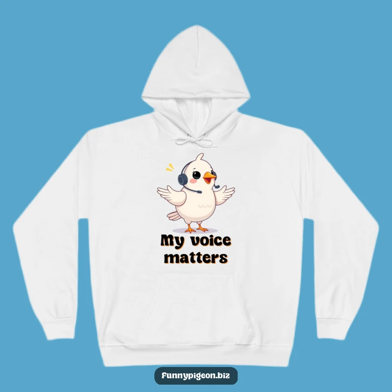 Funny Pigeon Video Conference Hoodie: Cozy Virtual Meeting Humor Gift!