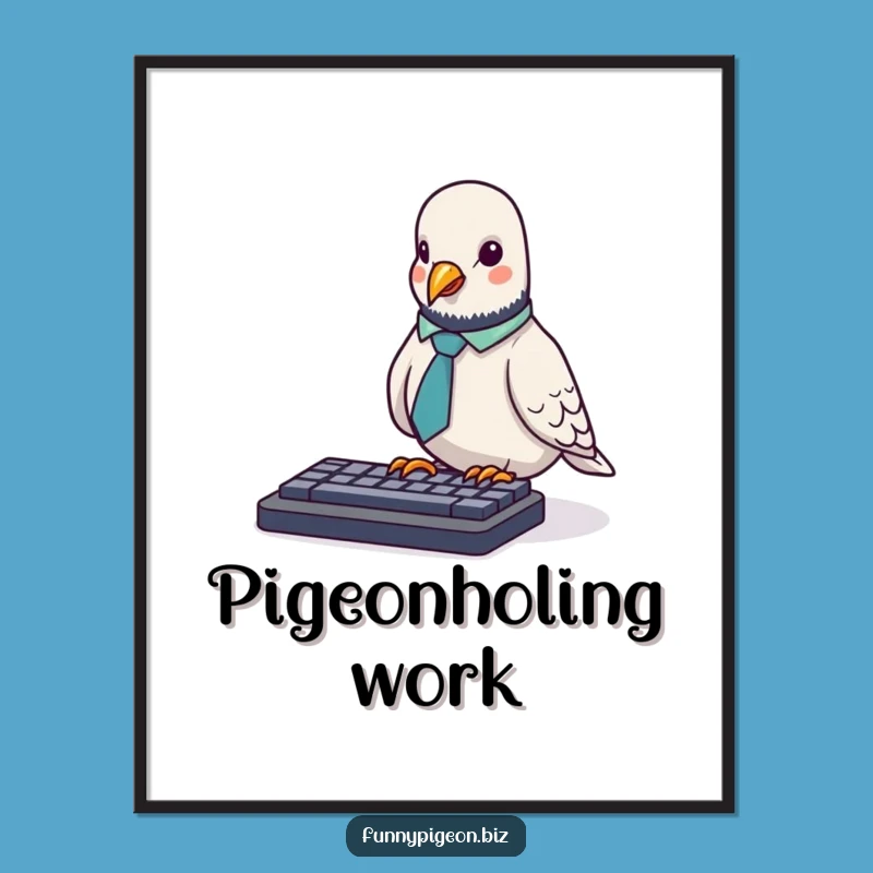 Free Printable Pigeon Keyboard Wall Art - Funny Office Downloadable Decor