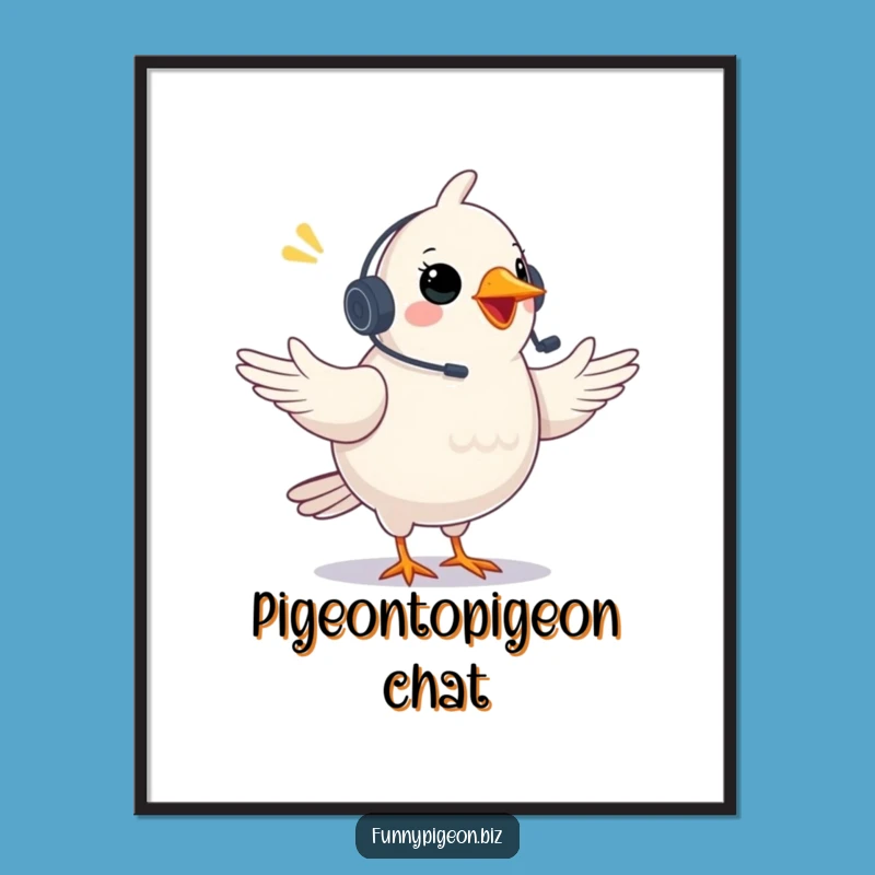 Free Printable Pigeon Video Call Wall Art - Funny Downloadable Decor for Your Space