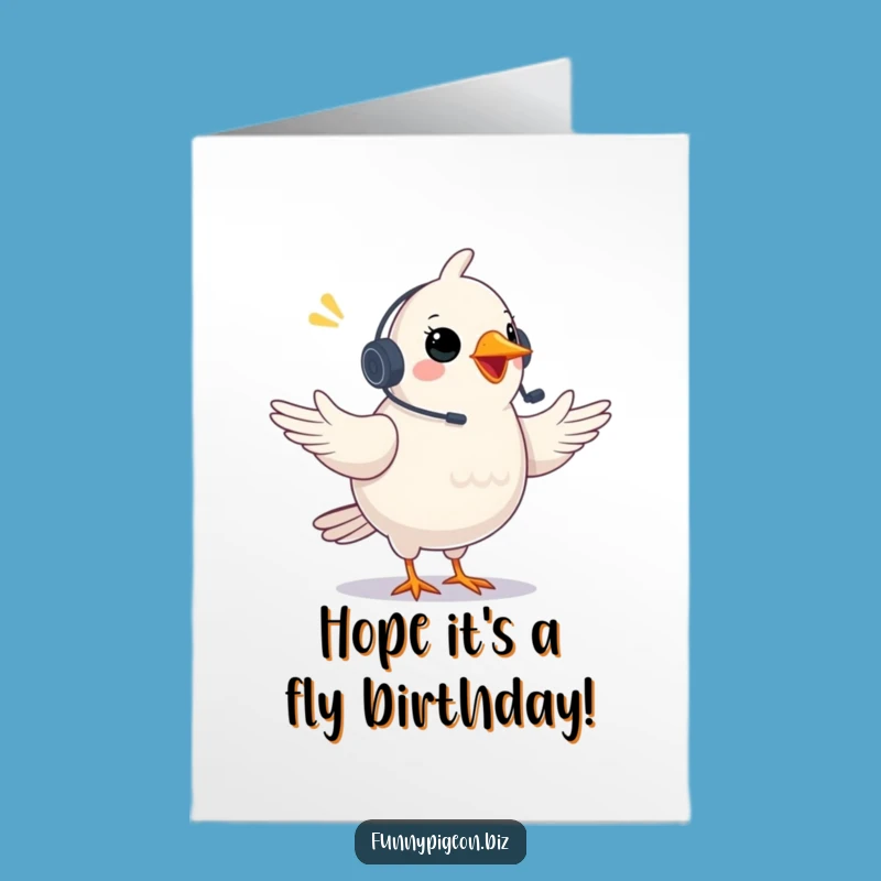 Free Printable Pigeon Video Call Birthday Card - Funny Downloadable Gift for Remote Workers