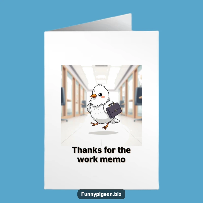 Free Printable Pigeon Thank You Card: Funny Office Gratitude Gift, Downloadable Thanks