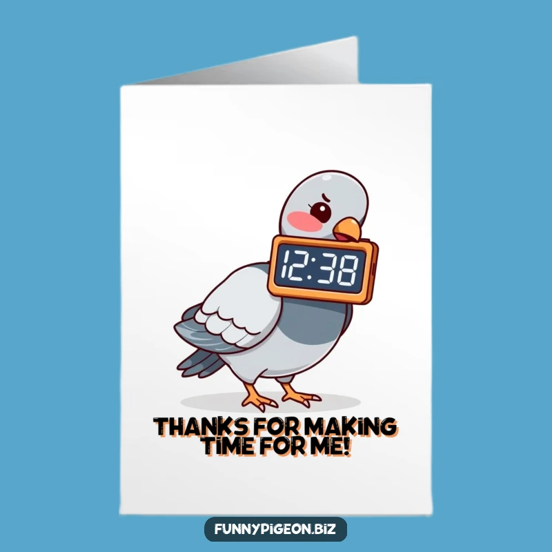 Free Printable Thank You Card: Pigeon Timekeeper, Downloadable