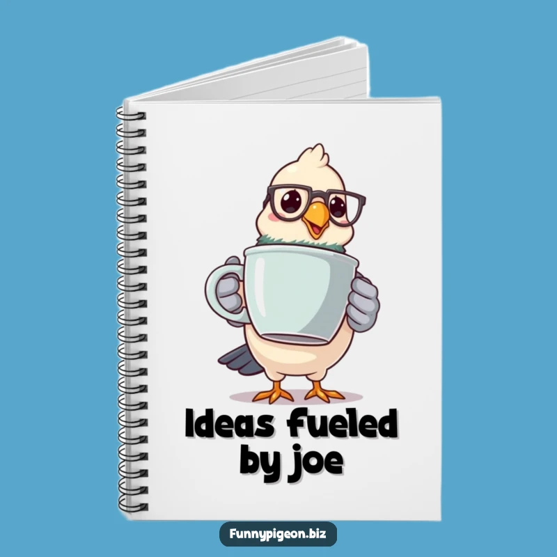 Funny Pigeon Coffee Log Notebook - Hilarious Spectacled Bird Journal Gift