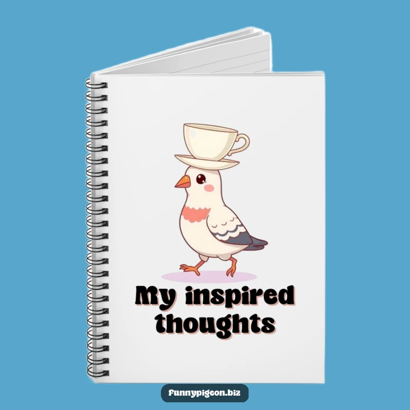 Funny Pigeon Teacup Balance Notebook - Quirky & Hilarious Journal