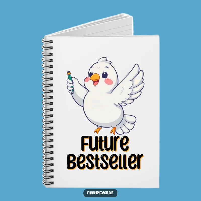 Funny Pigeon Writer Notebook: Chubby Bird Soaring with Pen - Hilarious Journal for Ideas!