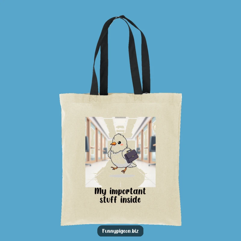 Funny Pigeon Briefcase Tote Bag - Hilarious Executive Bird Carry-All Gift